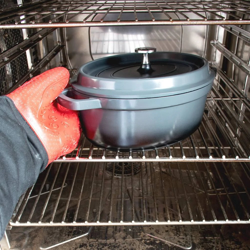 Lightweight Cast Aluminum Dutch Oven 3.5 Quart Oval Gray H273