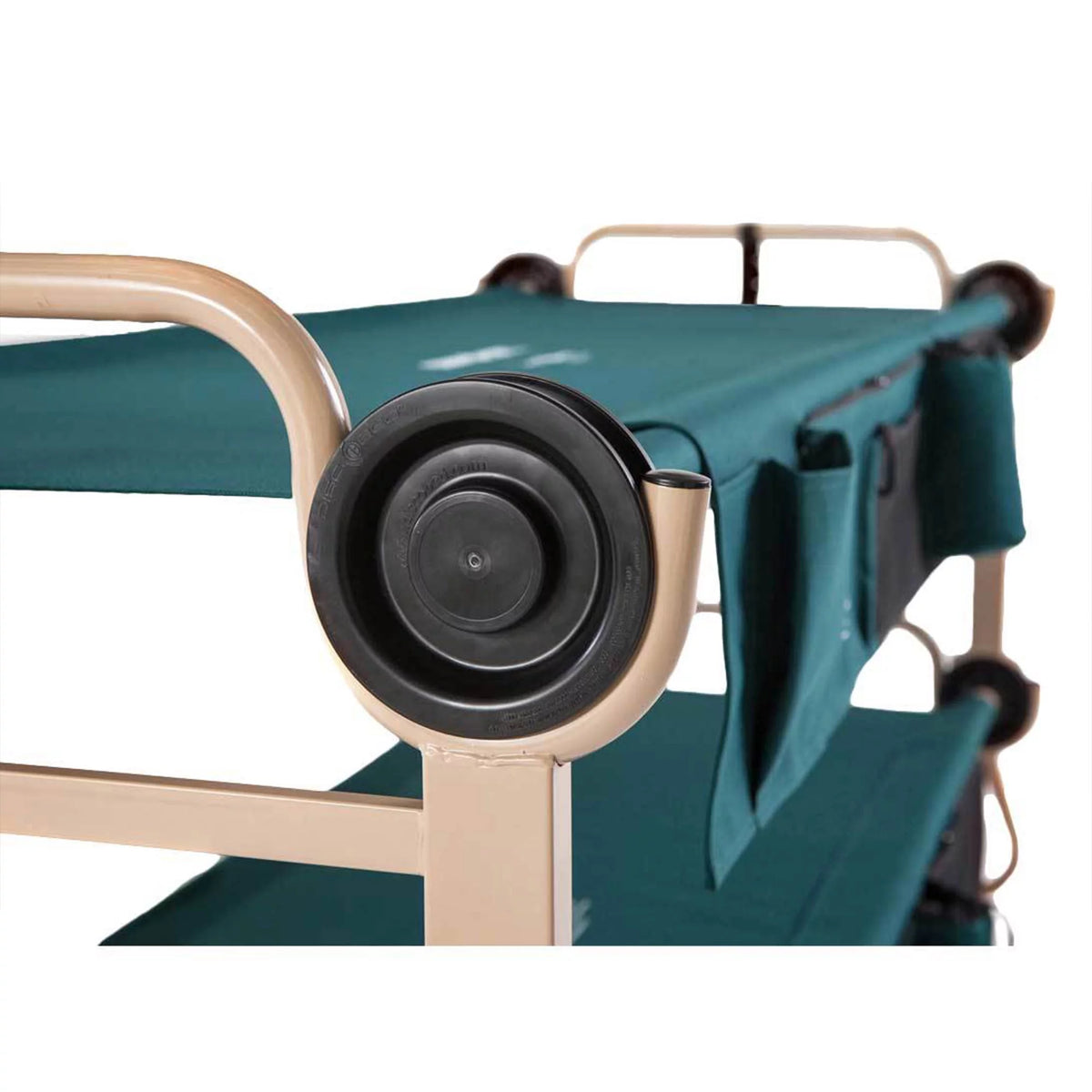 Large Green Double Cot with Storage Organizers J4466