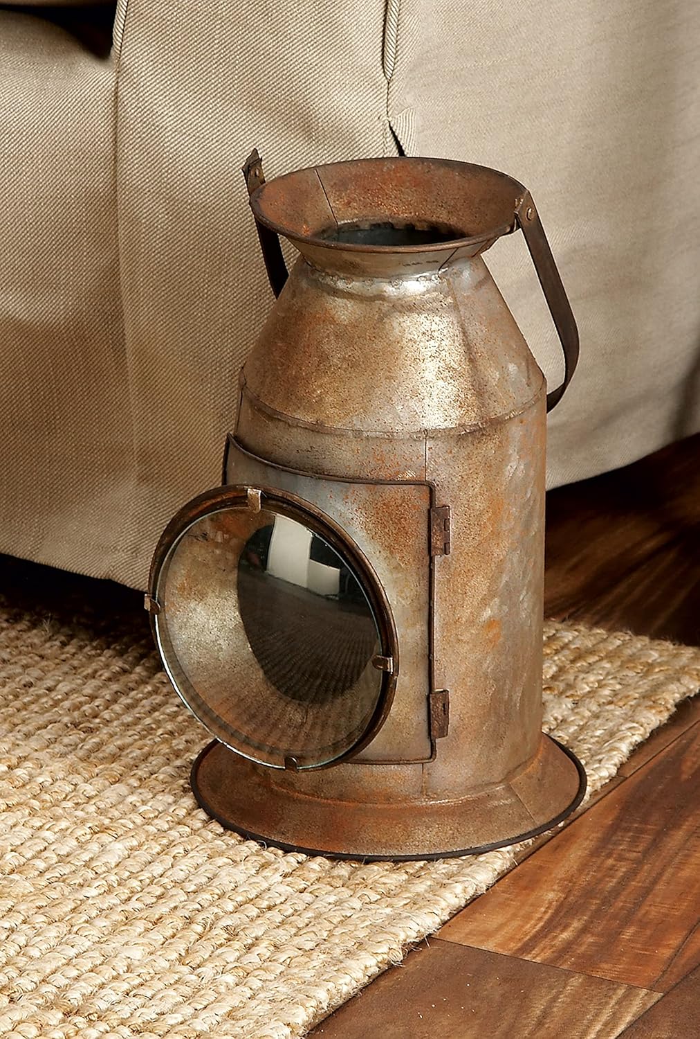 Metal Glass Candle Lantern 8 W 19 H E79871