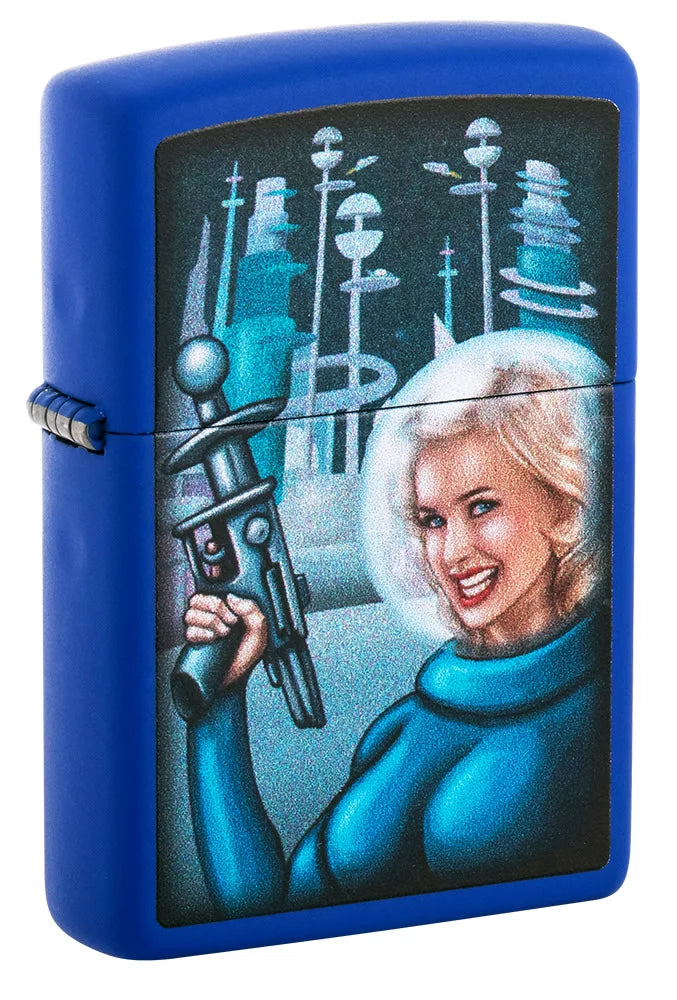 Royal Blue Matte Pocket Lighter C8215