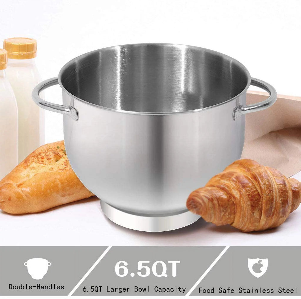6.5-QT 660W 6-Speed Tilt-Head Stand Mixer with Dough Hook Wire Whip Beater Blue S807211