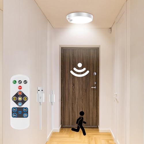 Wireless Battery Operated LED Ceiling Light with Remote, 7.5 Inch 6000mAh M552