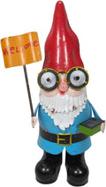 Metal Garden Gnome Statue with Solar Lighted Eyes N6223