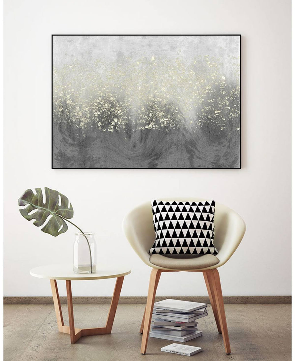 Glitter Swirl Framed Canvas Art Block Q203294