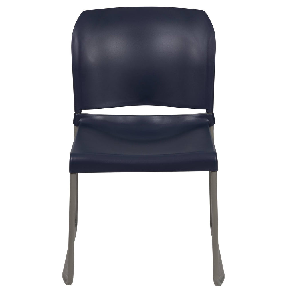 Navy Contoured Stack Chair with Sled Base Q2098