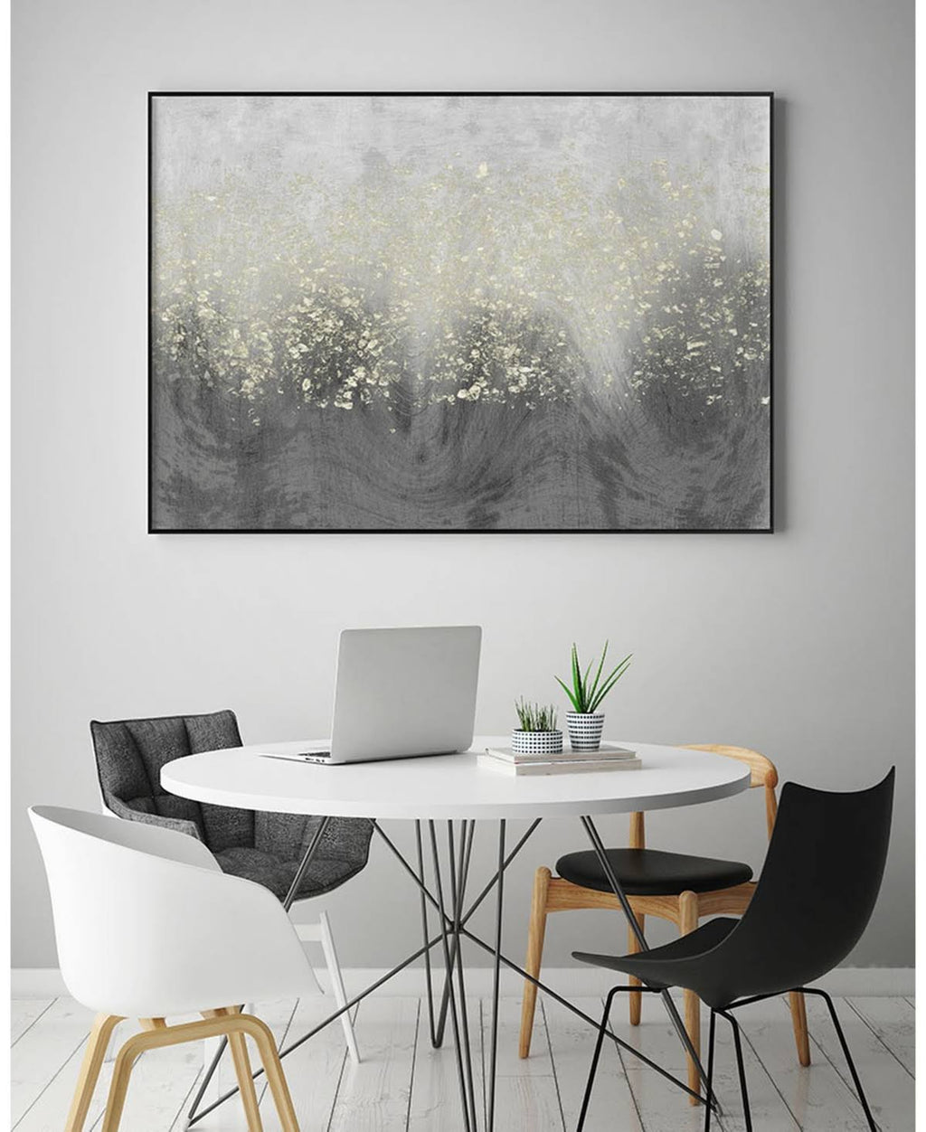 Glitter Swirl Framed Canvas Art Block Q203294