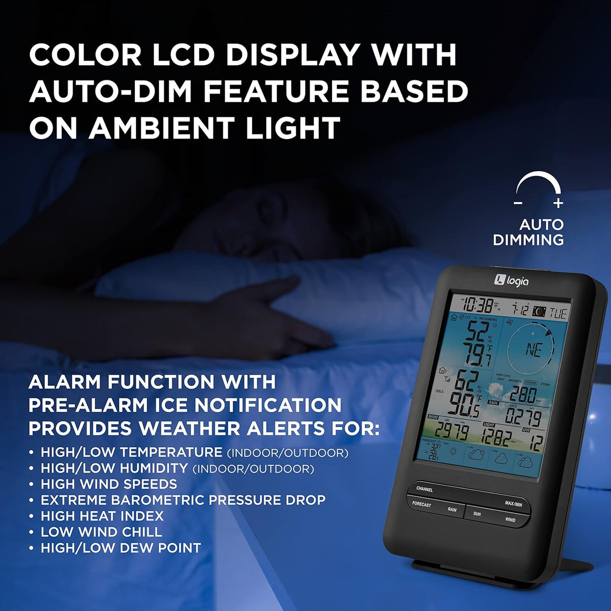 7-in-1 Wireless Weather Station with Color Display J64515