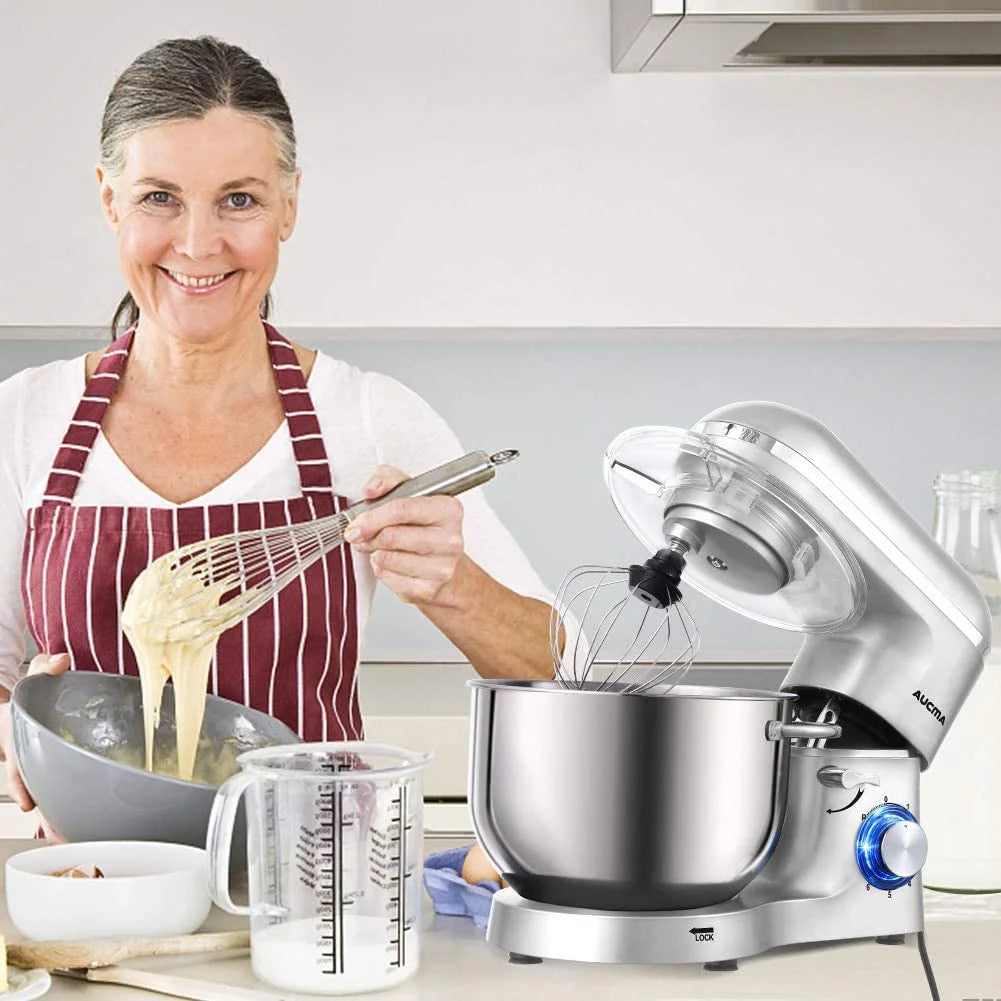 6.5-QT 660W 6-Speed Tilt-Head Stand Mixer with Dough Hook Wire Whip Beater Blue S807211