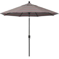 9 ft. Stone Black Aluminum Tilt Crank Lift Patio Umbrella H609060