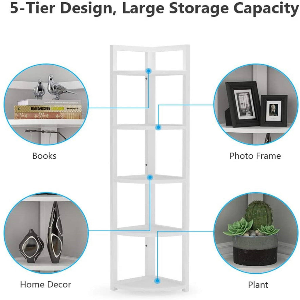 Black/Espresso 5 Tier Corner Bookshelf U493
