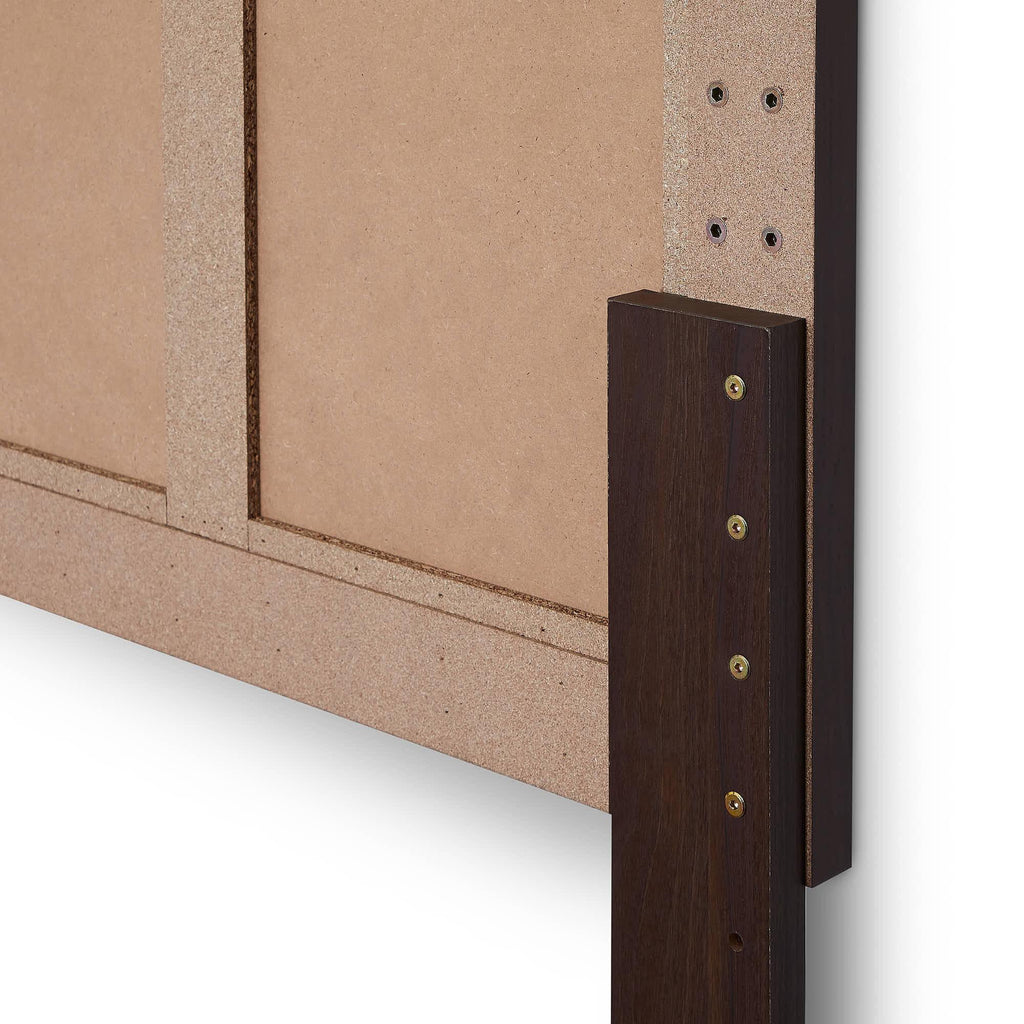 Classic Wood Headboard, Queen, Rustic Mahogany N173