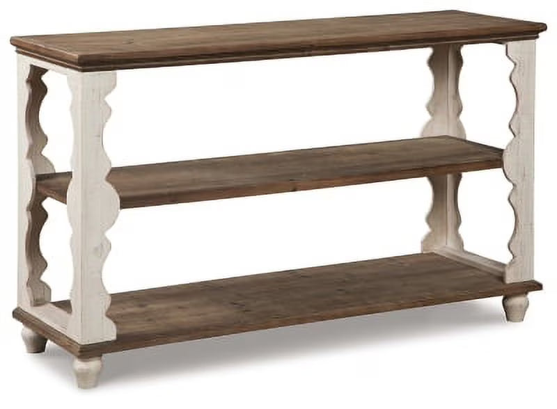 Antique White/Brown Sofa Console Table X199