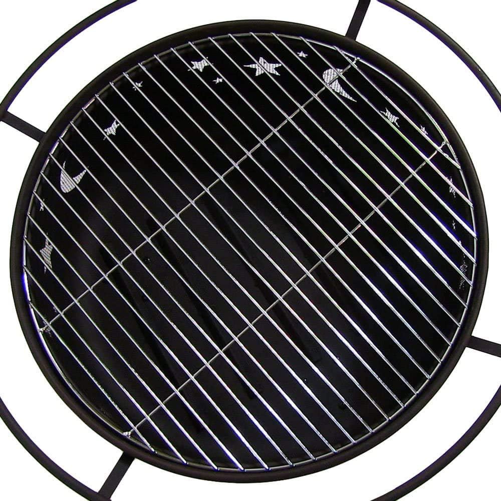 Large Size Steel Fire Bowl with Mesh Spark Screen Cover V584893