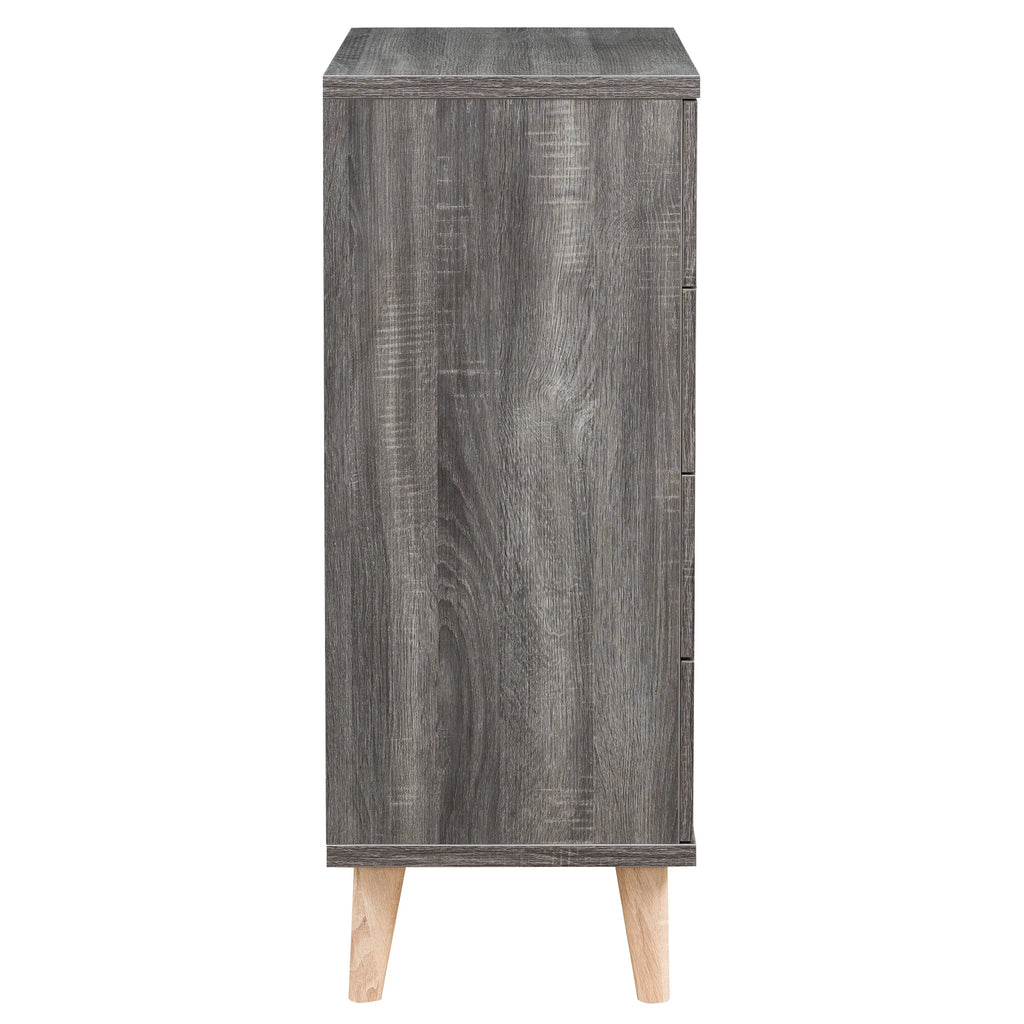 Dark Gray Wood 4-Drawer Chest J669