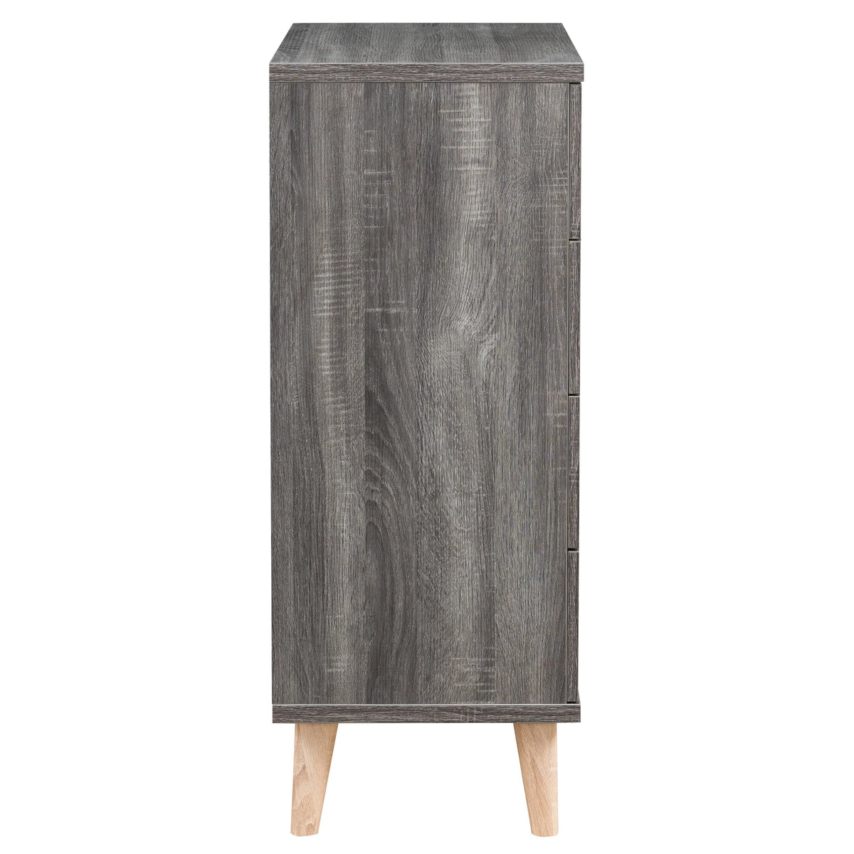Dark Gray Wood 4-Drawer Chest J669