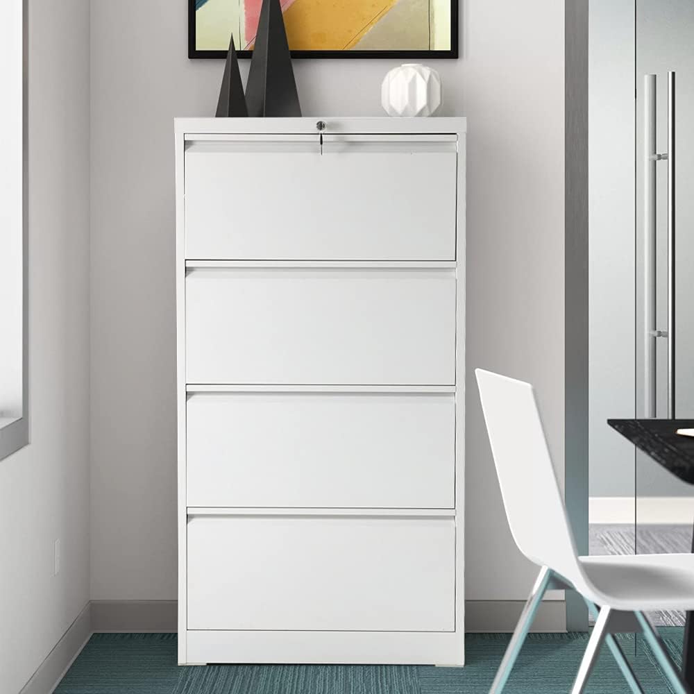 3 Drawer Lockable Metal Filing Cabinet with 2 Keys and 6 Adjustable Hanging Bars, Black Z205352