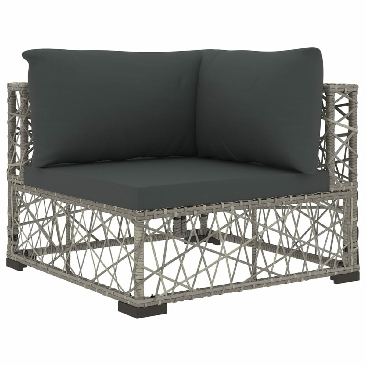 5 Piece Gray Poly Rattan Outdoor Sectional Sofa Set N3682