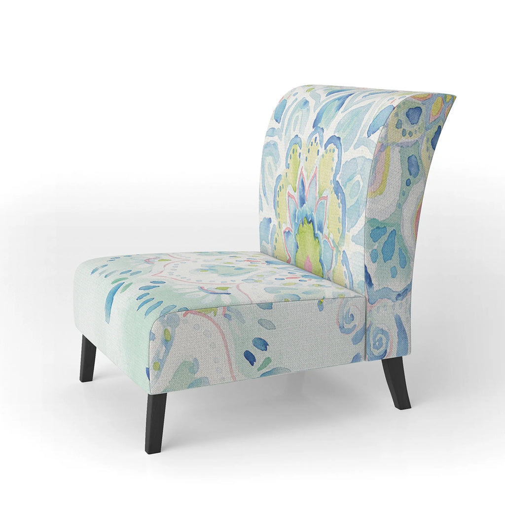 Upholstered Floral Accent Chair Y627