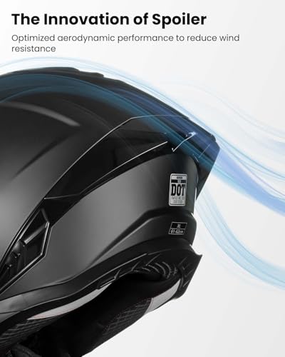 Modular Motorcycle Helmet Dual Visor Flip up Full Face Dot Black Red L S577811