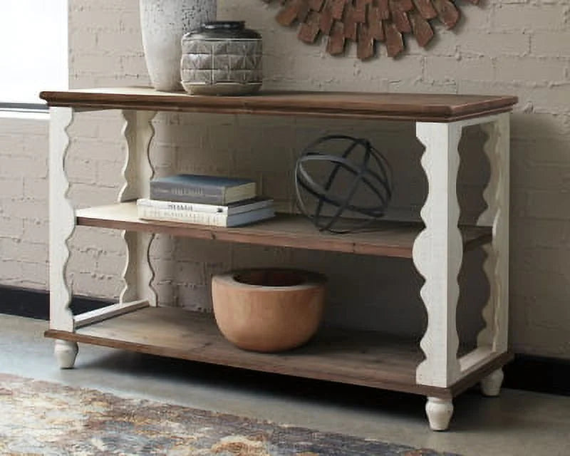Antique White/Brown Sofa Console Table X199