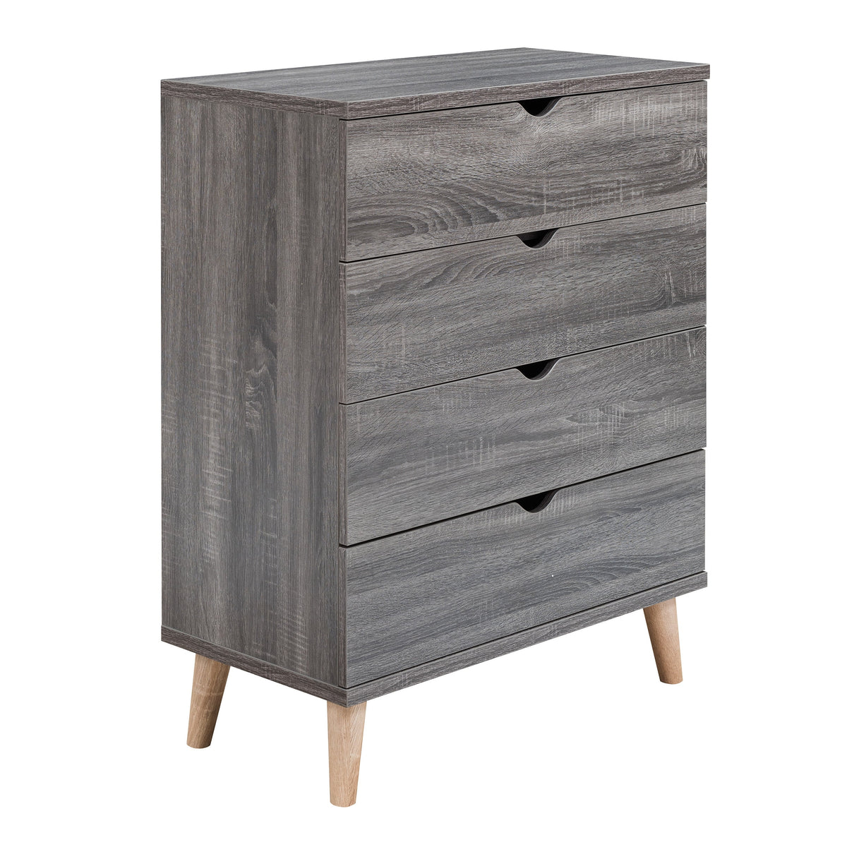 Dark Gray Wood 4-Drawer Chest J669