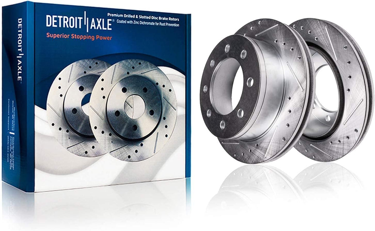 Drilled and Slotted Rotors with Brake Pads 6pc Set N621