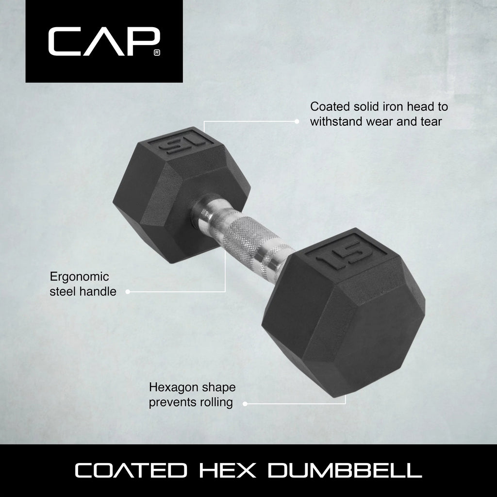 25lb Rubber Hex Dumbbell M639