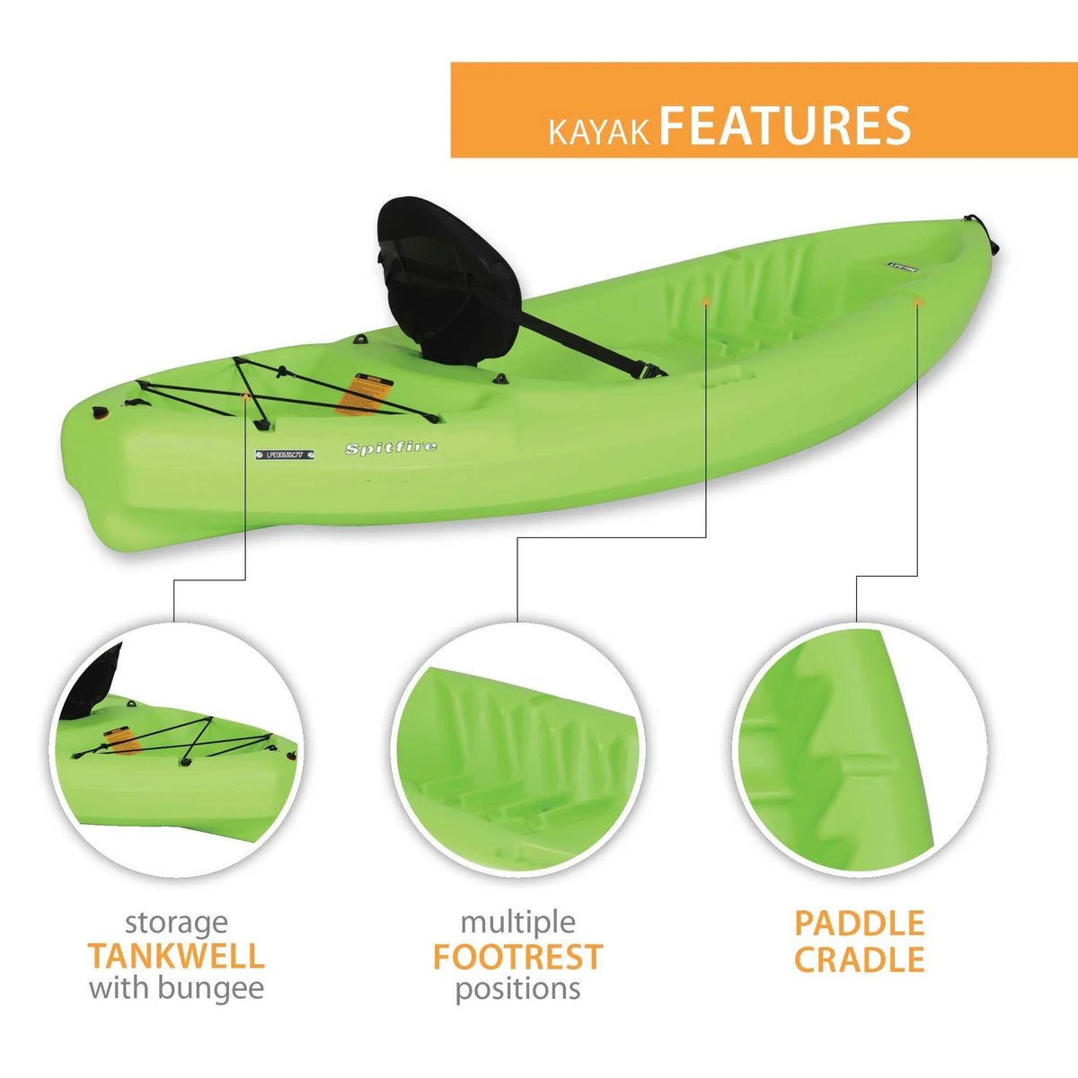 Lime Green 8 ft Sit-On-Top Kayak P595177