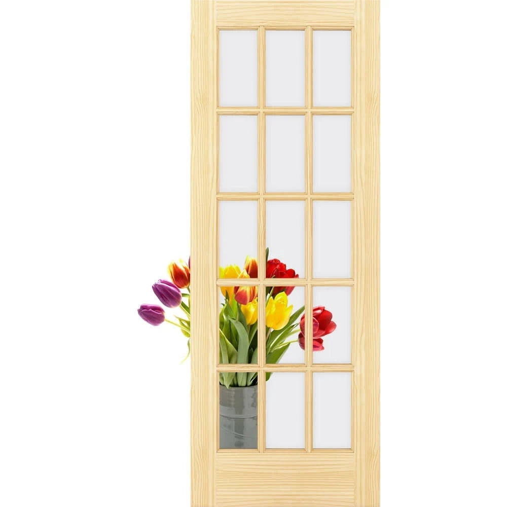 Beige Slab Glass French Doors F975