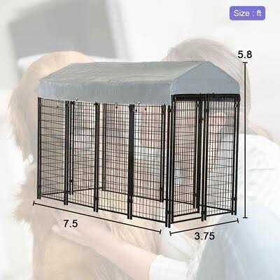 8 x 4 x 6 ft Heavy Duty Metal Dog Kennel V286426