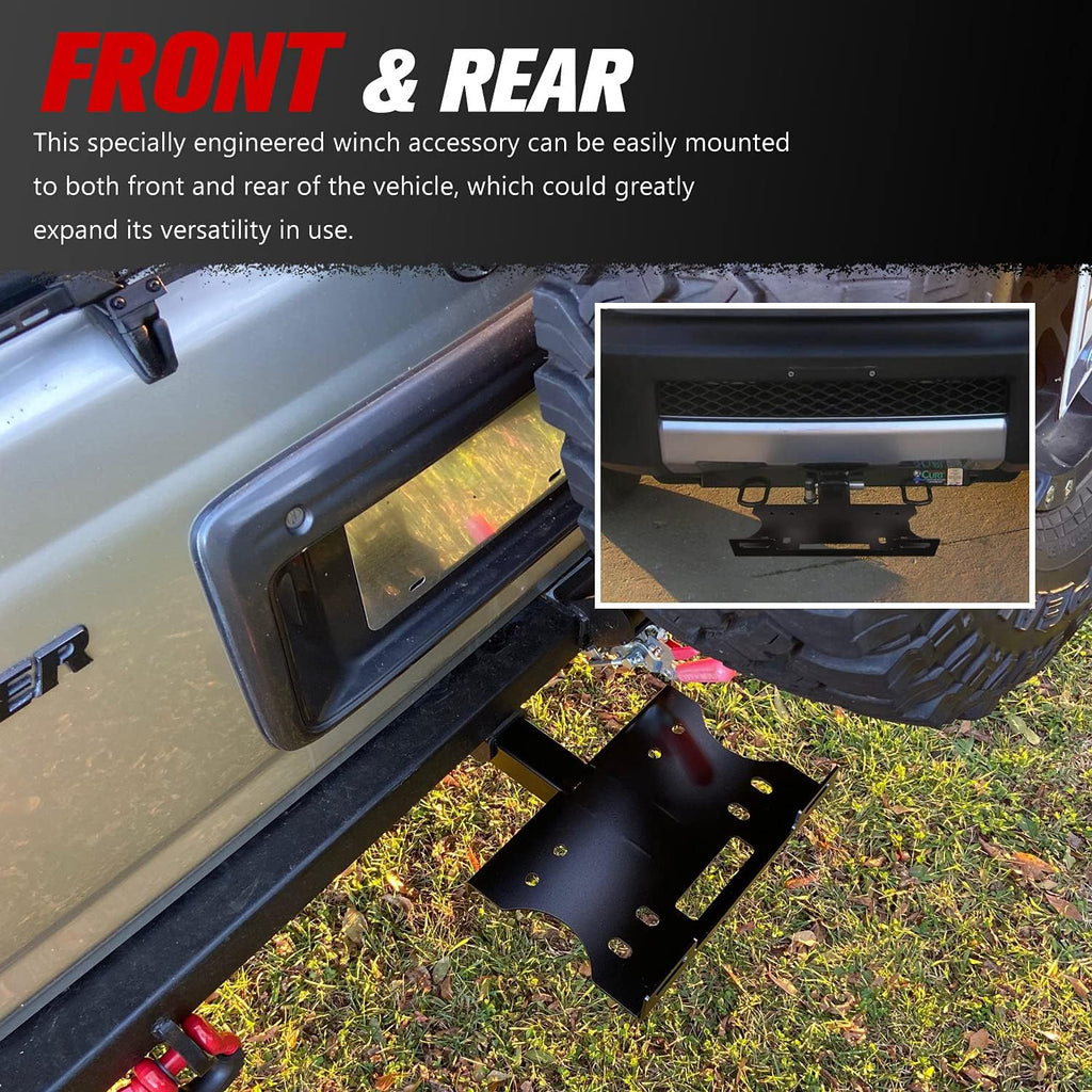 Winch Cradle Winch Mounting Plate Universal 2" Trailer Hitch Winch Mount Bracket Pack of 2 P884692
