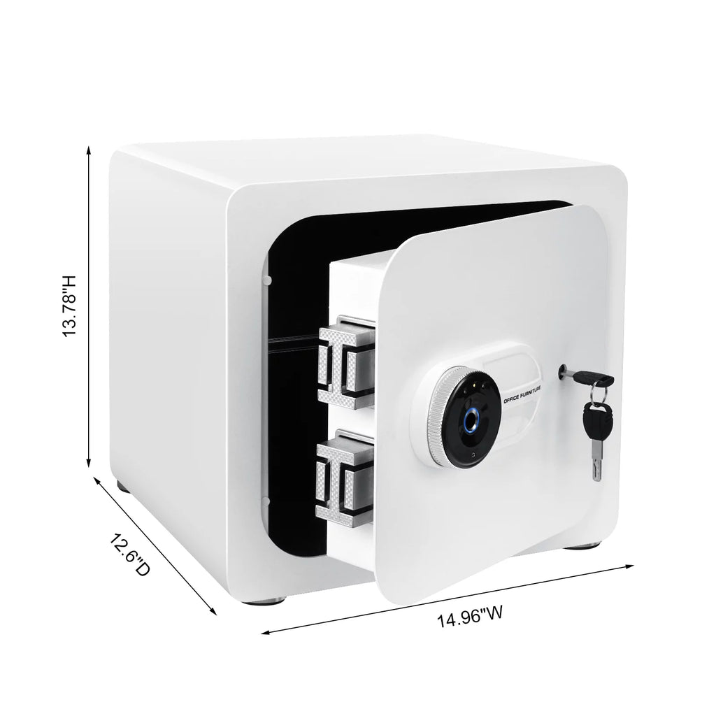 1.8 Cub White Safe Box with Fingerprint Y7600