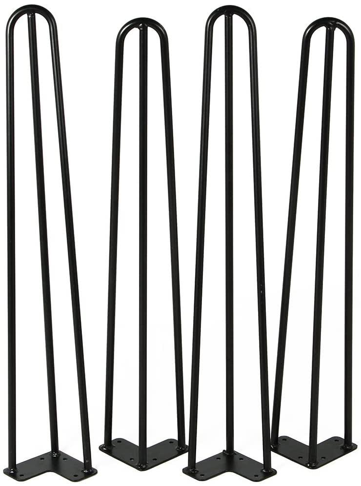 Satin Black Hairpin Coffee Table Legs Set of 4 Y820164