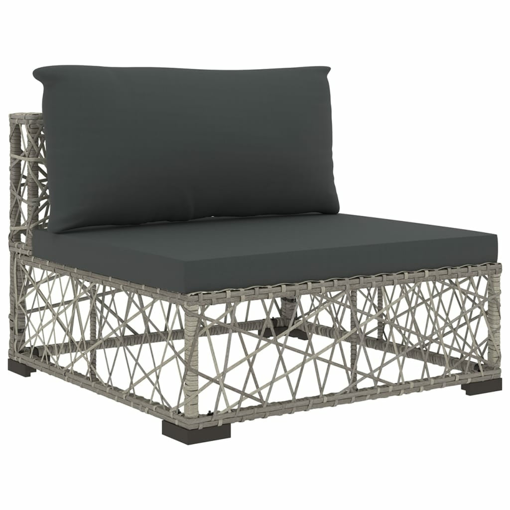 5 Piece Gray Poly Rattan Outdoor Sectional Sofa Set N3682