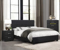 Black Faux Leather 3pc Eastern King Size Bedroom Set N133