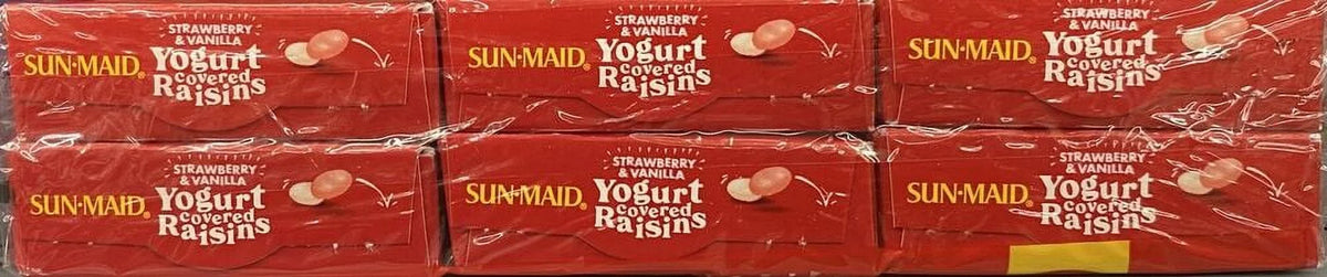 Sun-Maid Strawberry & Vanilla Yogurt California Raisins 30 Boxes I599
