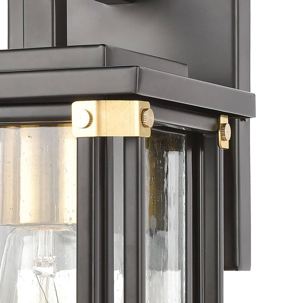 Matte Black 1-Light Sconce with Seedy Glass U49579