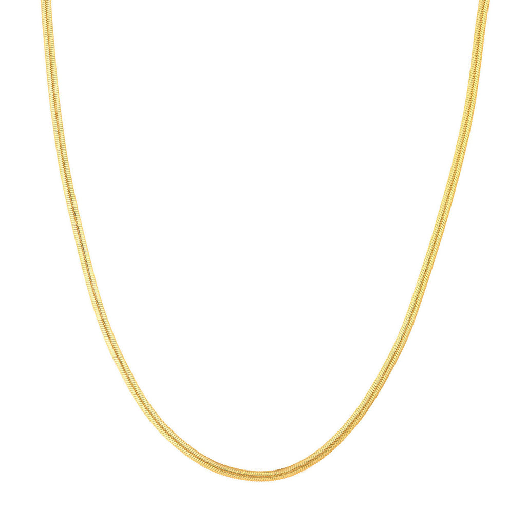 Solid 14K Yellow Gold Snake Chain Necklace 18" Y841813