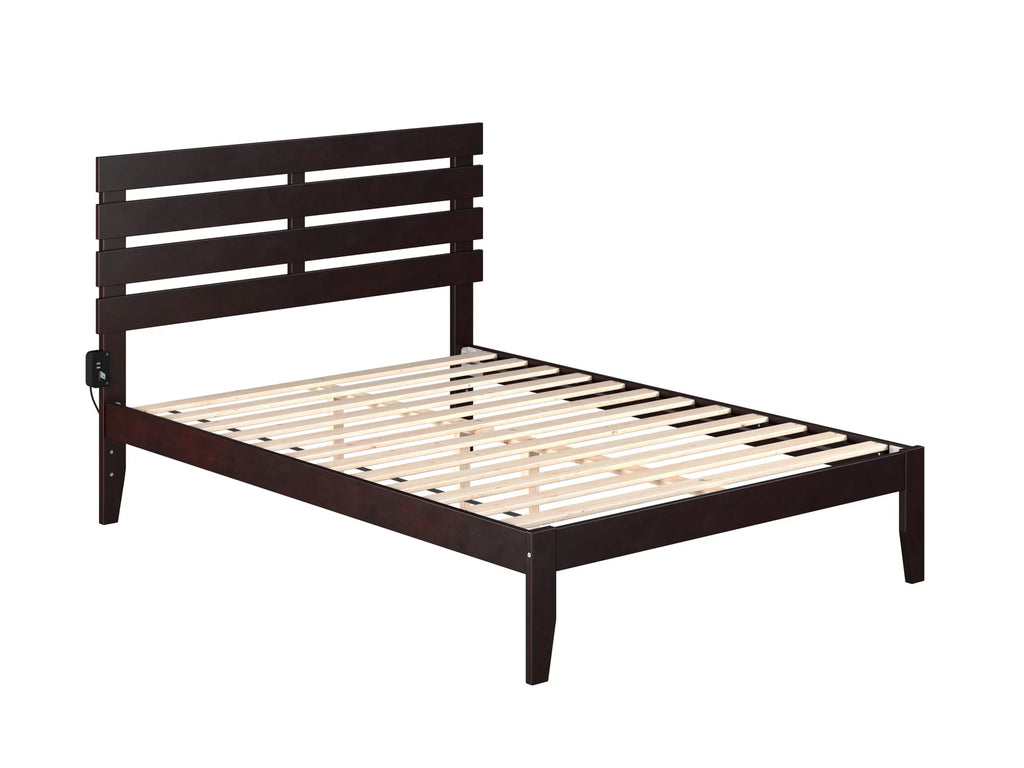 14" Full Wood Platform Bed Frame with Headboard U54979