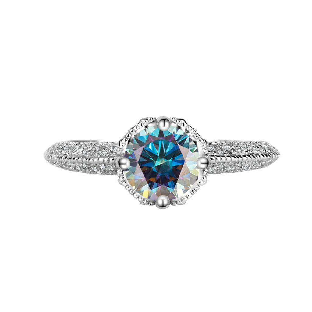 1ct VVS1 Moissanite Engagement Ring S925 Sterling Silver C76713