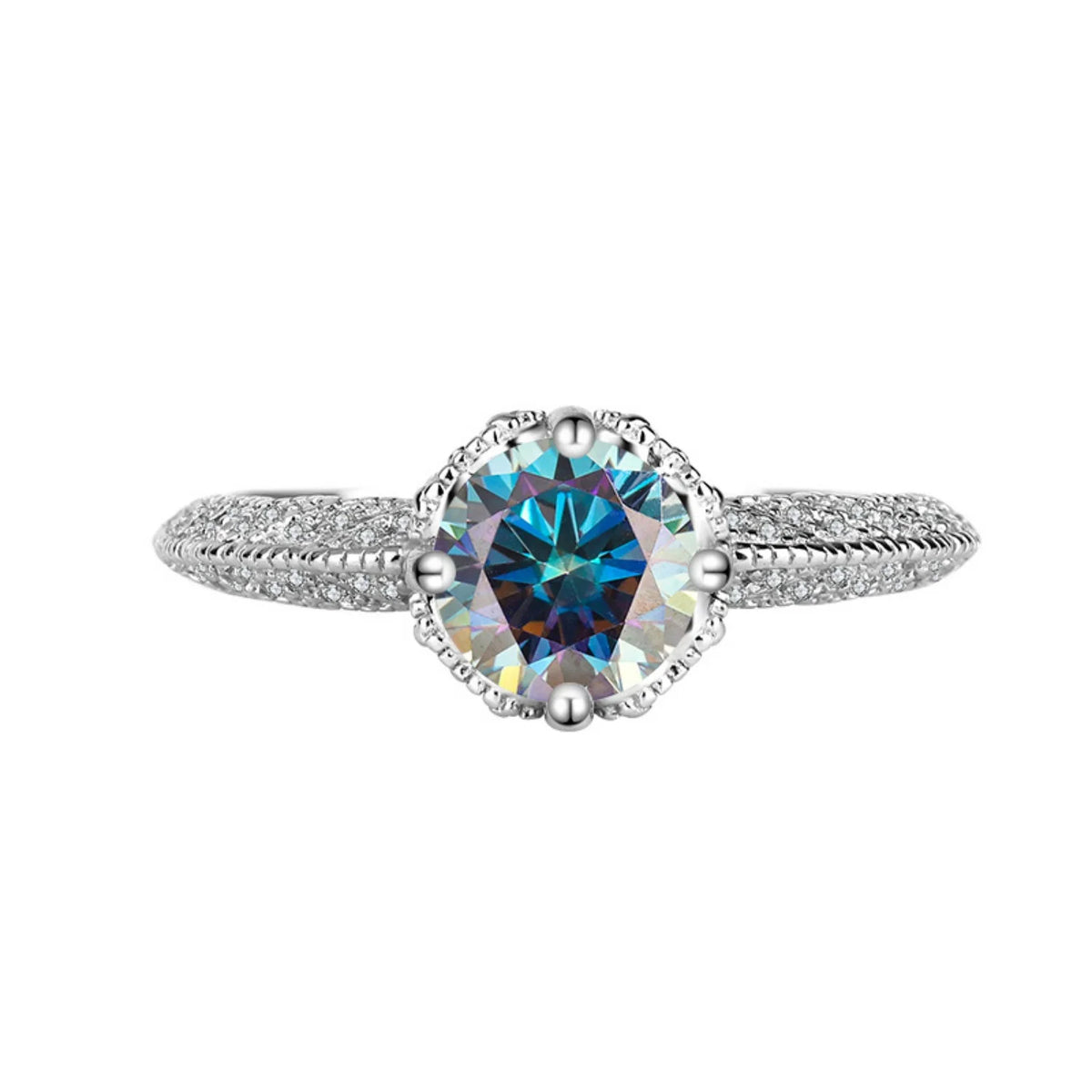 1ct VVS1 Moissanite Engagement Ring S925 Sterling Silver C76713