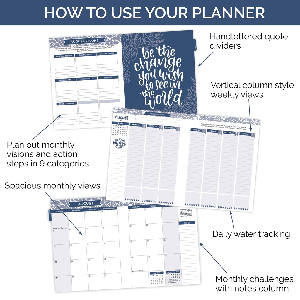 Crystal Blue Hard Cover Vision Planner X18891