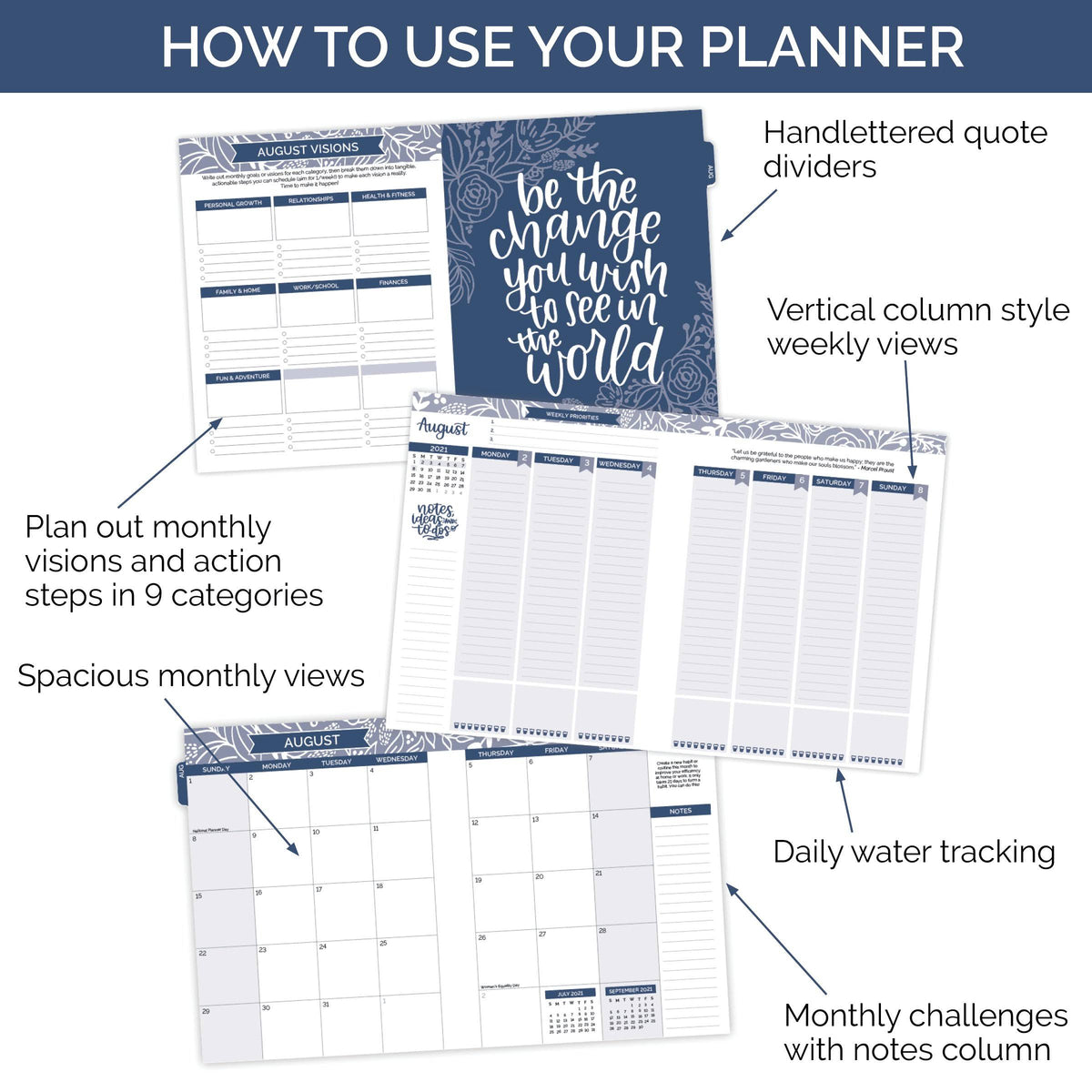 Crystal Blue Hard Cover Vision Planner X18891
