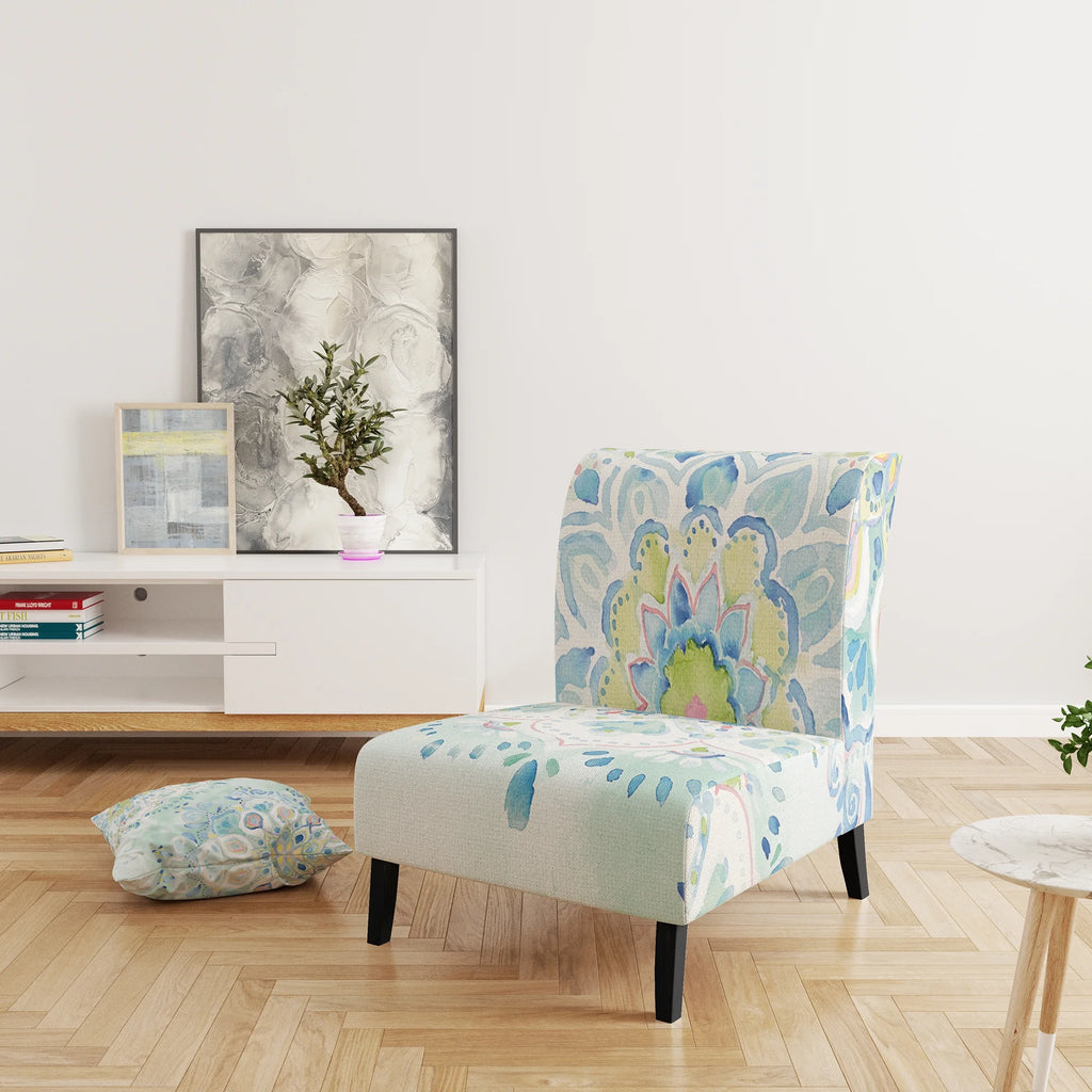 Upholstered Floral Accent Chair Y627