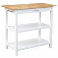 Natural/White Kitchen Island with Solid American Hardwood Top J8169
