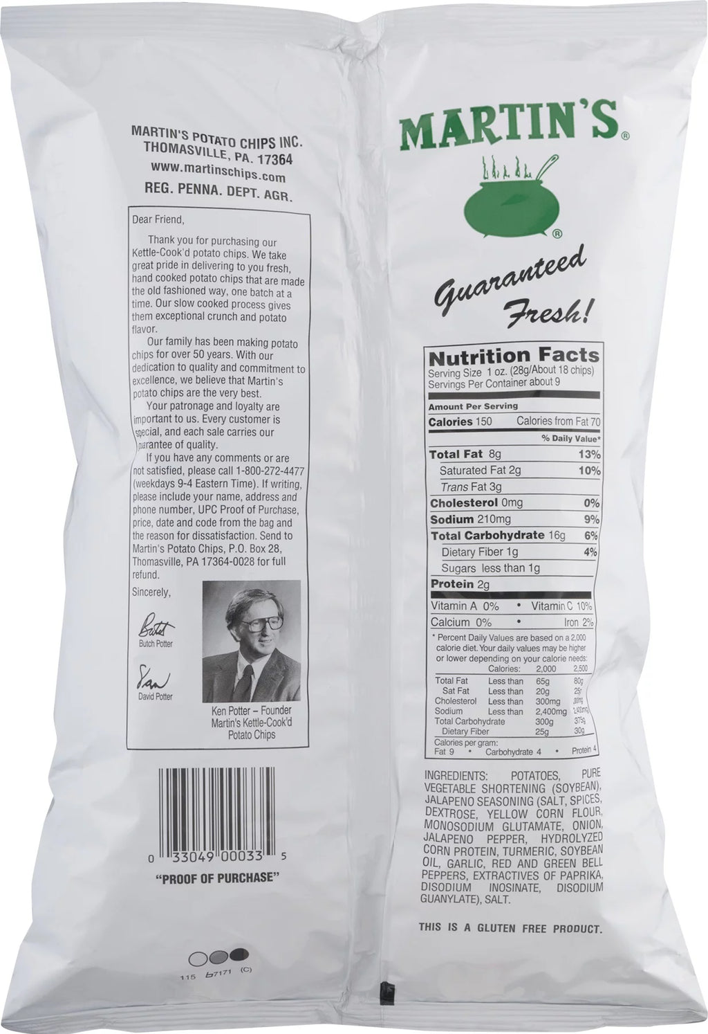 Potato Chips Jalapeno 8 Oz 3 Bags P61861