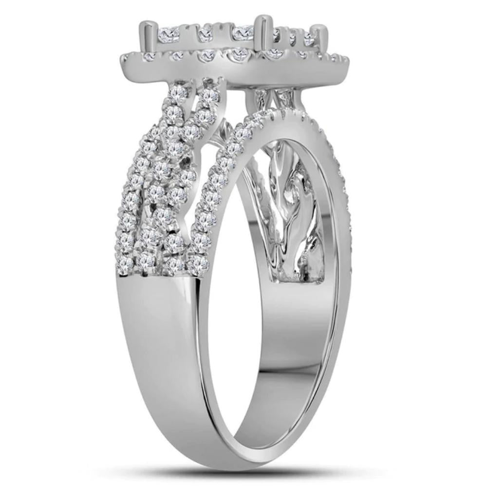 White Gold Cushion Halo Diamond Engagement Ring I169618