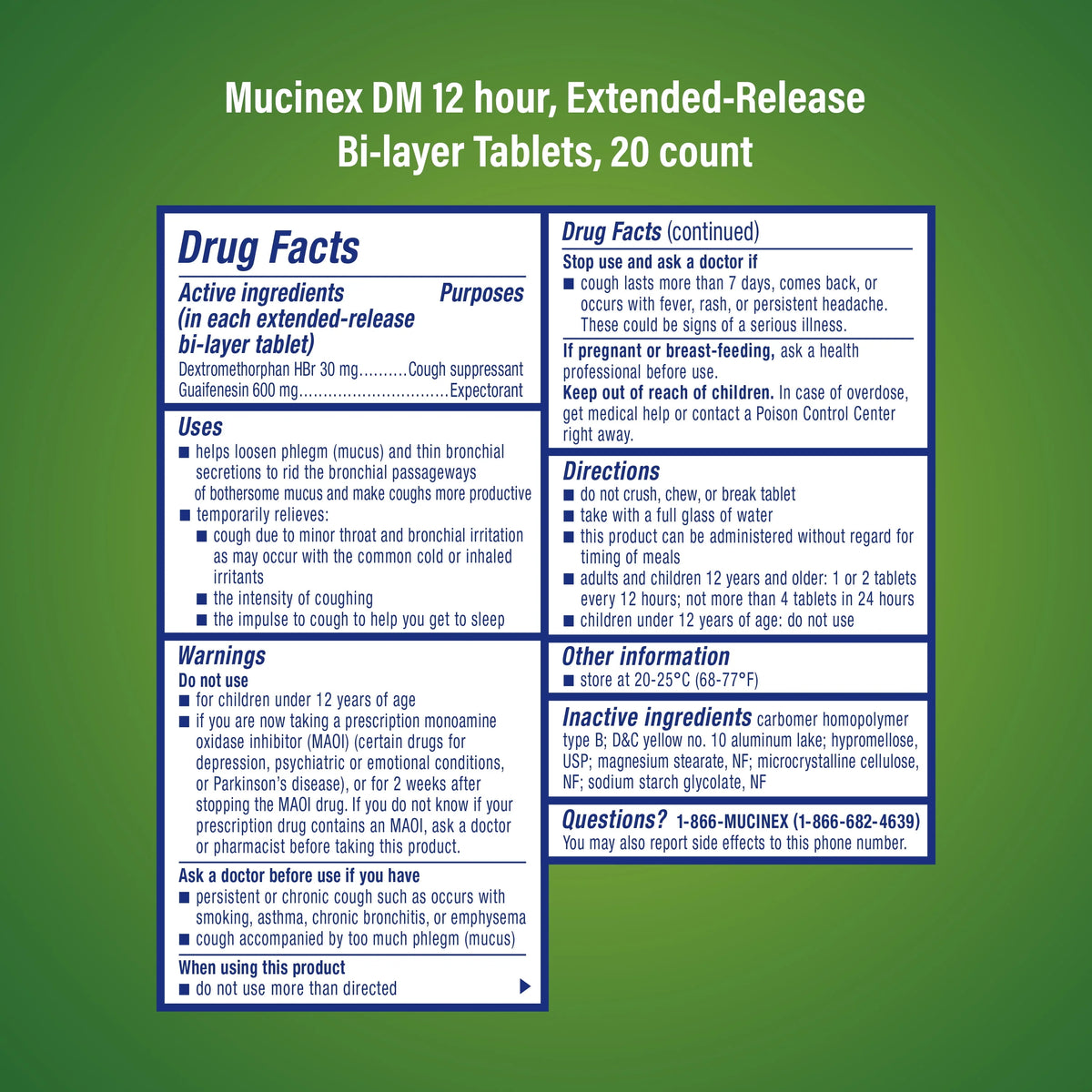 12 Hour Cough Medicine 20 Tablets C5424