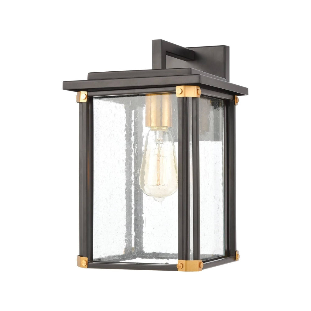 Matte Black 1-Light Sconce with Seedy Glass U49579