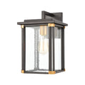 Matte Black 1-Light Sconce with Seedy Glass U49579